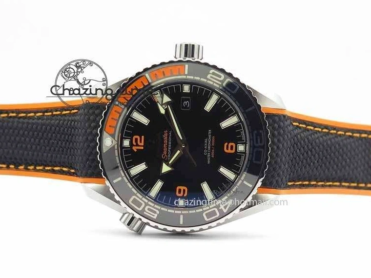 0417 Resilient Planet Ocean 2016 43.5mm SS OM 1:1 Best Edition Black Dial On Black Nylon Strap A 8167